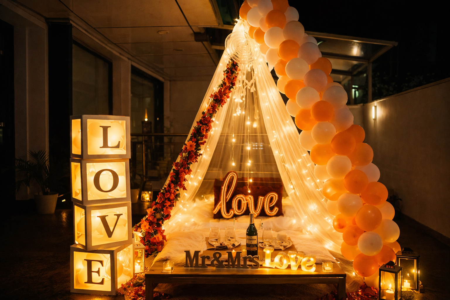 Luxury Canopy Love Date Setup